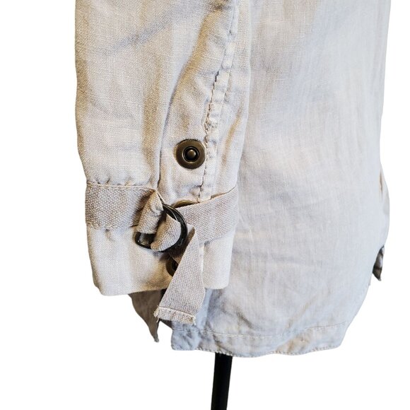 Anthropology Marrakech Beige Linen Chic Jacket Blazer 3/4 Sleeves Size Small - Picture 7 of 9